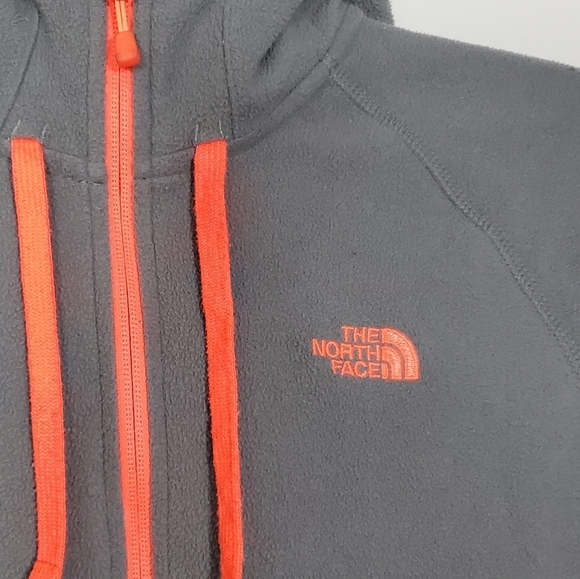 The North Face Gray & Neon Zip Up Hoodie Size Large - Picture 3 of 7
